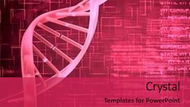  Presentation with dna - Audience pleasing PPT theme consisting of pink background dna helix squares backdrop and a red colored foreground