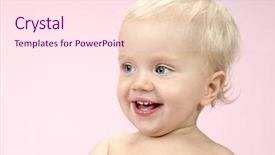  Presentation with happy baby - PPT theme enhanced with pink background emotions face teeth background and a  colored foreground