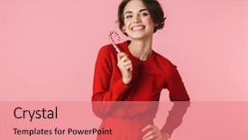  Presentation with candy cane christmas - Cool new slides with pink background holding candy cane backdrop and a coral colored foreground