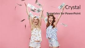  Presentation with happy image - Slides having pink background holding money background and a lemonade colored foreground