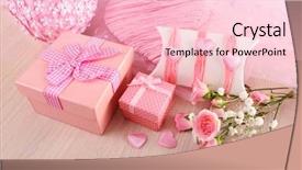  Presentation with valentine - Beautiful slide deck featuring pink background ribbon - handmade gift on valentine day backdrop and a lemonade colored foreground