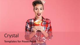  Presentation with pin tail on donkey - Presentation design with pink background wall holding french background and a coral colored foreground