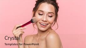  Presentation with pink pearls - Slides featuring pink background wearing white pearls background and a coral colored foreground