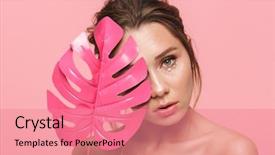  Presentation with pink pearls - Presentation theme having pink background wearing white pearls background and a coral colored foreground