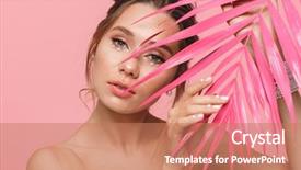  Presentation with pink pearls - Slides featuring pink background wearing white pearls background and a coral colored foreground