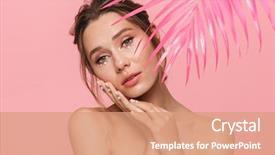  Presentation with pink pearls - Amazing slides having pink background wearing white pearls backdrop and a coral colored foreground