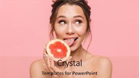  Presentation with pink pearls - Theme enhanced with pink background wearing white pearls background and a  colored foreground