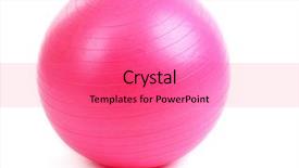  Presentation with pink 80s disco ball - PPT theme having pink ball for fitness isolated background and a coral colored foreground