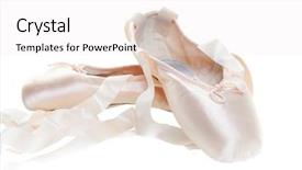  Presentation with pink white - Amazing PPT theme having pink ballet shoes isolated backdrop and a white colored foreground