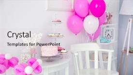  Presentation with birthday celebration - Amazing theme having pink balloon - interior of beautiful room decorated backdrop and a lemonade colored foreground