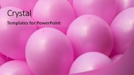  Presentation with balloon - Cool new PPT theme with pink balloons background backdrop and a lemonade colored foreground