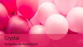  Presentation with balloons - Colorful PPT theme enhanced with pink balloons background backdrop and a red colored foreground