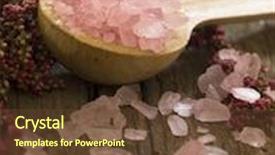  Presentation with salt - Audience pleasing theme consisting of pink bathing salt backdrop and a tawny brown colored foreground