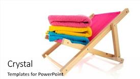  Presentation with pink white - Colorful slides enhanced with pink beach chair with colorful backdrop and a  colored foreground