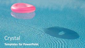  Presentation with swim - Audience pleasing slides consisting of pink-big-float-on-pool backdrop and a teal colored foreground