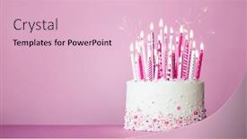  Presentation with pink birthday - Presentation design having pink-birthday-cake-with-many background and a lemonade colored foreground