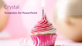  Presentation with gold balloons - Presentation with pink-birthday-cupcake-with-one background and a pink colored foreground