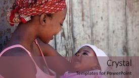  Presentation with baby girl - Audience pleasing slide deck consisting of pink black - african mother with baby girl backdrop and a violet colored foreground