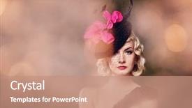  Presentation with retro - Slide deck consisting of pink black - lovely woman retro portrait background and a coral colored foreground