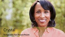  Presentation with elementary school female career day african american - Cool new PPT theme with pink black - smiling senior african american woman backdrop and a yellow colored foreground