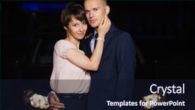  Presentation with business pink - PPT theme featuring pink blouse and black background and a wine colored foreground