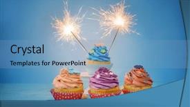  Presentation with occasion color india festival - Amazing slide deck having pink blue butterly - festive bright cupcakes with sparklers backdrop and a light blue colored foreground