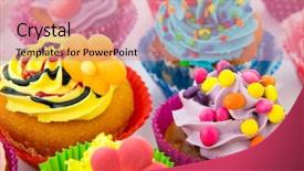  Presentation with pink birthday - Amazing presentation design having pink blue butterly - many sweet birthday cupcakes backdrop and a coral colored foreground