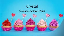  Presentation with color coklat susu - Audience pleasing presentation theme consisting of pink blue butterly - tasty cupcakes on color background backdrop and a  colored foreground