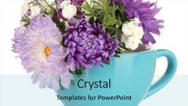  Presentation with bright white - Presentation theme consisting of pink blue greens - beautiful bouquet of bright flowers background and a light blue colored foreground