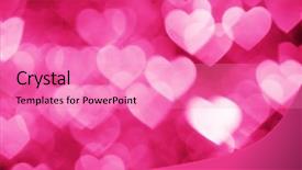  Presentation with hearts - Beautiful slide deck featuring pink bokeh of hearts background backdrop and a coral colored foreground