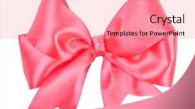  Presentation with hot pink white - Colorful slide deck enhanced with pink bow isolated on white backdrop and a coral colored foreground