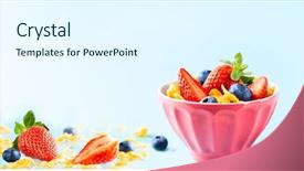  Presentation with gluten free - Cool new PPT layouts with pink bowl on blue backdrop and a sky blue colored foreground