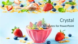  Presentation with gluten - Beautiful PPT theme featuring pink bowl on blue backdrop and a cool aqua colored foreground