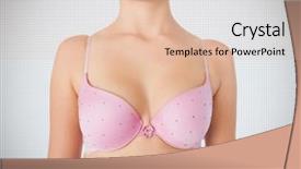  Presentation with breast cancer awareness month - Audience pleasing presentation theme consisting of pink bra for breast cancer backdrop and a lemonade colored foreground