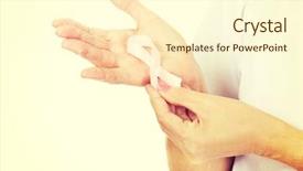  Presentation with pink ribbon breast awareness - PPT layouts with pink breast cancer awareness ribbon background and a cream colored foreground