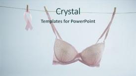  Presentation with pink ribbon breast awareness - Theme having pink breast cancer awareness ribbon background and a sky blue colored foreground