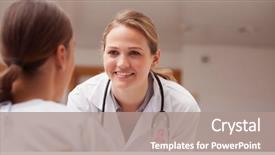  Presentation with pink ribbon breast awareness - Amazing theme having pink breast cancer awareness ribbon backdrop and a coral colored foreground