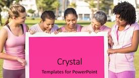  Presentation with breast cancer awareness - Presentation theme featuring pink breast cancer awareness women background and a  colored foreground