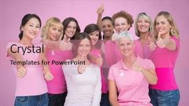  Presentation with breast cancer awareness month - Cool new presentation design with pink breast cancer awareness women backdrop and a  colored foreground