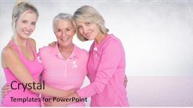  Presentation with breast cancer awareness month - PPT layouts enhanced with pink breast cancer awareness women background and a lemonade colored foreground