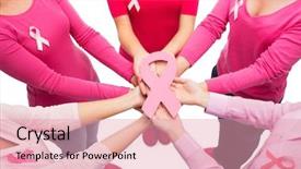  Presentation with breast cancer awareness - Presentation design with pink breast cancer awareness background and a lemonade colored foreground