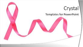  Presentation with breast cancer - PPT theme having pink breast cancer ribbon isolated background and a white colored foreground