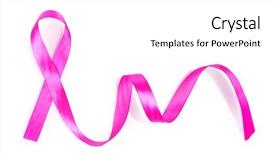  Presentation with pink ribbon - Theme featuring pink breast cancer ribbon isolated background and a white colored foreground