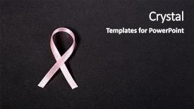  Presentation with pink black - Cool new PPT layouts with pink breast cancer ribbon backdrop and a dark gray colored foreground