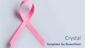  Presentation with breast cancer - PPT theme featuring pink-breast-cancer-ribbon background and a sky blue colored foreground