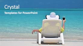  Presentation with scene - Cool new theme with pink broad pink - beach scene backdrop and a  colored foreground