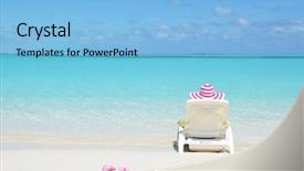  Presentation with bahamas - Presentation design featuring pink broad pink - girl relaxing on the beach background and a light blue colored foreground