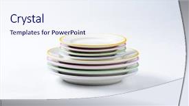  Presentation with dessert - Colorful theme enhanced with pink broad pink - stacked lunch and dessert plates backdrop and a sky blue colored foreground