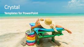  Presentation with being a single woman - PPT theme featuring pink broad pink - woman sitting on a deck background and a  colored foreground