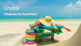  Presentation with broad - Cool new slide deck with pink broad pink - woman sitting on a deck backdrop and a  colored foreground